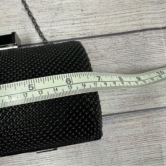 Jessica McClintock Black Beaded Evening Small Clutch Bag - Picture 10 of 12